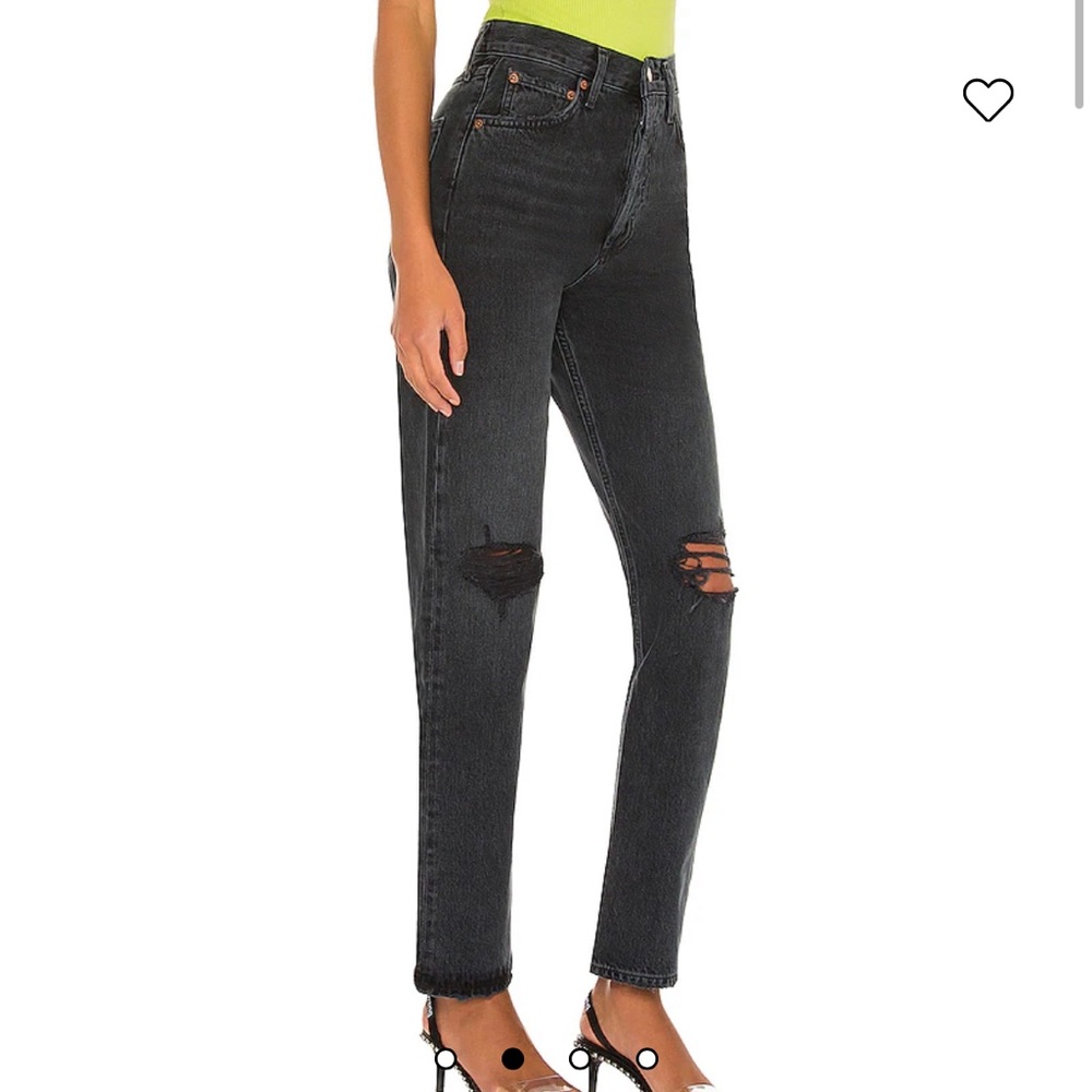 Agoldie 90s pinch waist jean in Howl (black) 25